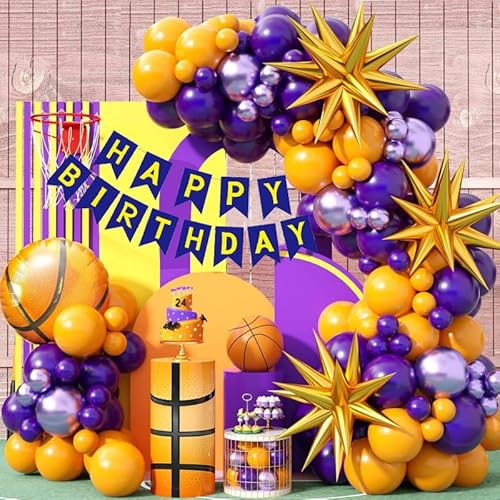 Doyomtoy 99PCS Basketball-Thema Geburtstagsparty Luftballons, Basketball Ballonbogen Set, Folienballons, Geburtstagsparty Dekoration Luftballons von Doyomtoy