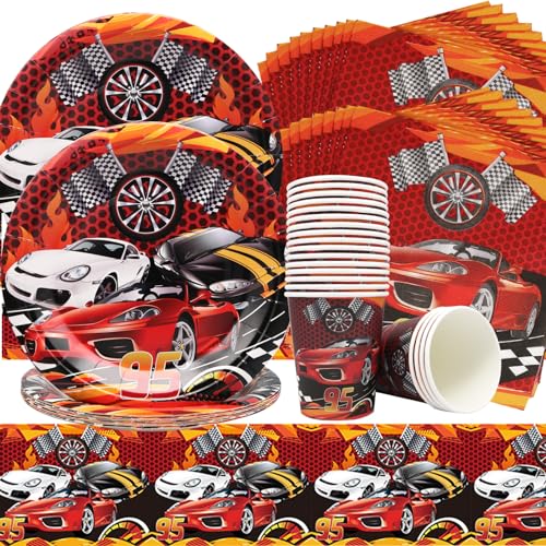 Doyomtoy Auto Geburtstag Party Set,61 Stück Rennwagen Geburtstag Deko for Boys Enthält Pappteller,Pappbecher,Papierservietten,Tischtücher,Rennwagen Geburtstag Dekoration für Kindergeburtstagssets Doyomtoy Auto Geburtstag Party Set,61 Stück Rennwagen Geburtstag Deko for Boys Enthält Pappteller,Pappbecher,Papierservietten,Tischtücher,Rennwagen Geburtstag Dekoration für Kindergeburtstagssets von Doyomtoy