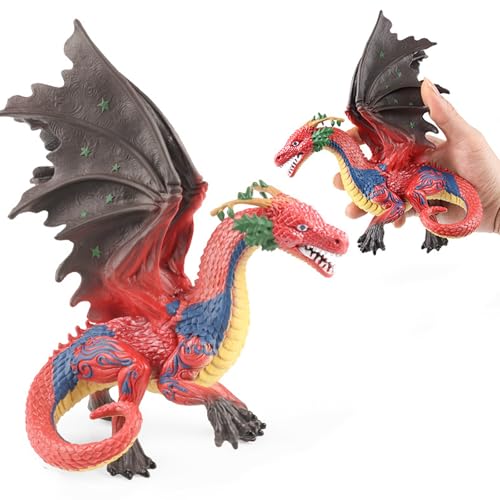 Doyomtoy Earth Dragons Figur,Drachenfigur Spielzeug,Fliegender Drachen-Erddrache Realistisch Erddrache Earth Ornament Realistisch Spielzeug-Action-Figur -Kindergeburtstagsgeschenke(Rot) von Doyomtoy
