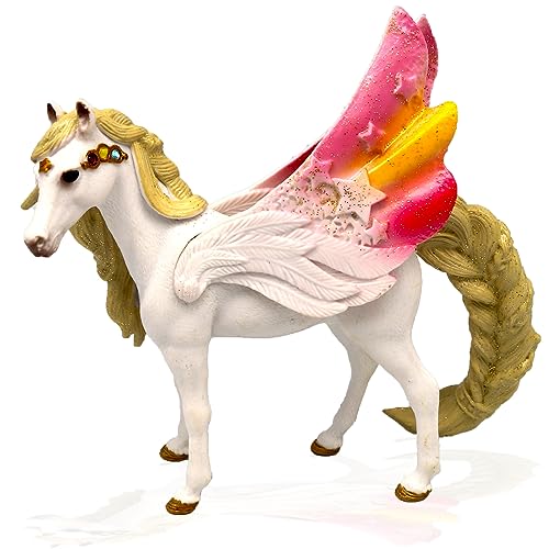 Doyomtoy Einhorn Spielfigur Meereseinhorn Familie,Regenbogeneinhorn,Mythische Pegasus Einhorn Modell Magische Energie Kreatur Solide Farbige Einhorn von Doyomtoy