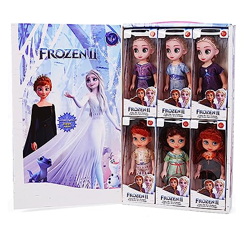 Doyomtoy Frozen Extra Puppe,Cadeau Frozen,Anna ELSA Prinzessin, 6 thematische Zeichen, bewegliche Gelenke, Geschenk für Kinder ab 3 Jahren… von Doyomtoy