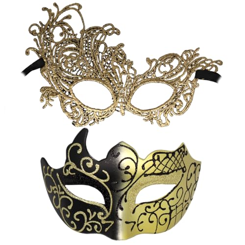 Doyomtoy Maskerade Maske, 2 Stück Venezianische Maske Herren Damen Elegant Maskenball Maske Mode Party für Halloween Karneval Party Kostüm Doyomtoy Maskerade Maske, 2 Stück Venezianische Maske Herren Damen Elegant Maskenball Maske Mode Party für Halloween Karneval Party Kostüm von Doyomtoy