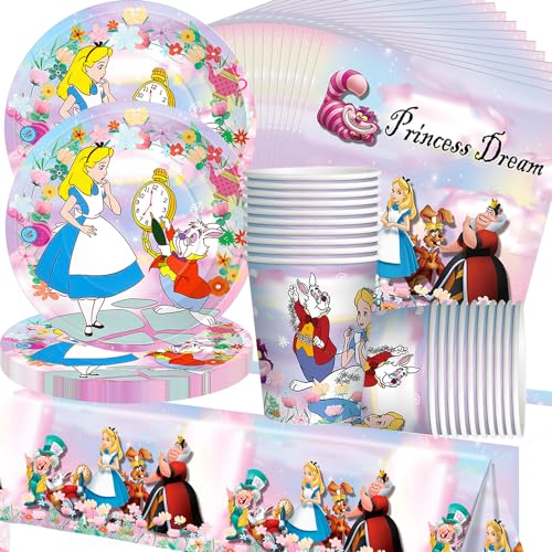 Doyomtoy Prinzessinnen Geschirr,20 People Alice Tea Party Wunderland Party Set,Mit Tischtuch,Teller,Servietten und Pappbecher Kindergeburtstag Doyomtoy Prinzessinnen Geschirr,20 People Alice Tea Party Wunderland Party Set,Mit Tischtuch,Teller,Servietten und Pappbecher Kindergeburtstag von Doyomtoy