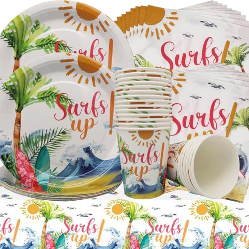 Doyomtoy Sommer Strandparty Geschirr,61 Stück Sommer Party Pappteller Servietten Tischdecke Hawaiianische Bankett Geschirr Dekorationen,Pool Partys Kindergeburtstagsparty Babydusche Doyomtoy Sommer Strandparty Geschirr,61 Stück Sommer Party Pappteller Servietten Tischdecke Hawaiianische Bankett Geschirr Dekorationen,Pool Partys Kindergeburtstagsparty Babydusche von Doyomtoy