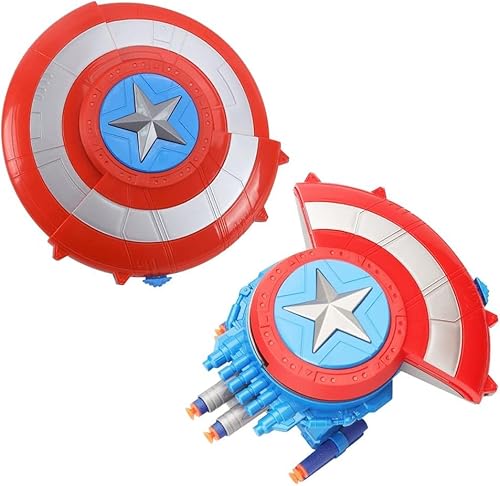 Doyomtoy Super Hero Dress Up Disfraz de Los Vengadores Capitán América Shield Launcher, Escudo de expulsión, juguete de lanzador de balas, juguete para Cosplay, Regalo para niños… Doyomtoy Super Hero Dress Up Disfraz de Los Vengadores Capitán América Shield Launcher, Escudo de expulsión, juguete de lanzador de balas, juguete para Cosplay, Regalo para niños… von Doyomtoy