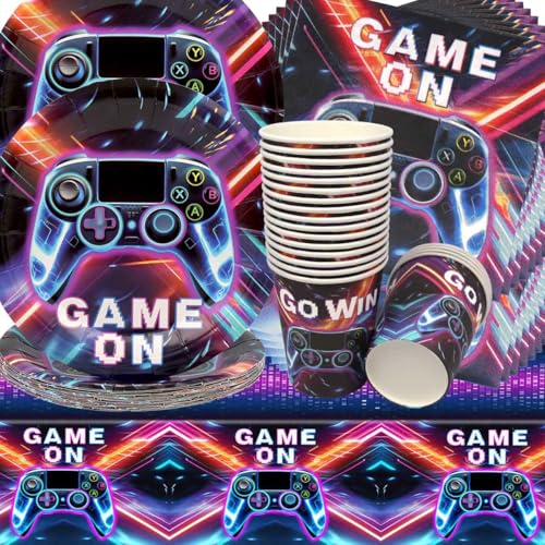 Videospiel Geburtstag Deko,Doyomtoy 61 Stück Partygeschirr Set Videospiel Geburtstag Party Set Geburtstagsteller Tassen Servietten für Videospiel Geburtstag Party Zubehör Supplies Videospiel Geburtstag Deko,Doyomtoy 61 Stück Partygeschirr Set Videospiel Geburtstag Party Set Geburtstagsteller Tassen Servietten für Videospiel Geburtstag Party Zubehör Supplies von Doyomtoy
