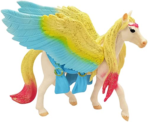 Doyomtoy Einhorn Spielfigur Regenbogeneinhorn,Mythische Pegasus Einhorn Modell Magische Energie Kreatur Solide Farbige Einhorn von Doyomtoy