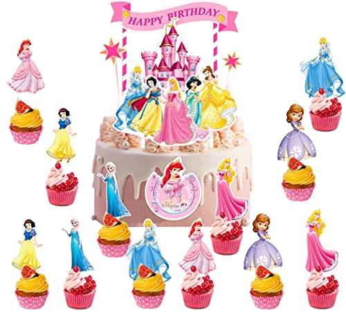 Tortendeko Prinzessinnen Cake Toppers Meerjungfrau Kuchen Dekoration Geburtstag Princess Tortendeko Geburtstag Mädchen Kuchen Topper 18 pcs von Doyomtoy
