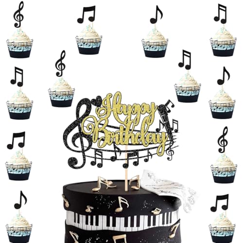 Musik Geburtstag Tortendeko,Doyomtoy Musiknoten Cake Topper Musik Cupcake Topper Geburtstag für Kinder Mädchen Junge Musikalisches Thema Party 13 Stück Musik Geburtstag Tortendeko,Doyomtoy Musiknoten Cake Topper Musik Cupcake Topper Geburtstag für Kinder Mädchen Junge Musikalisches Thema Party 13 Stück von Doyomtoy