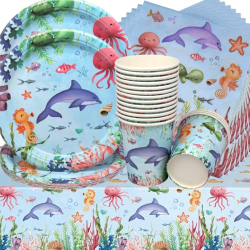 Ozean Geburtstag Deko,Doyomtoy 53 Stück Baby Shower Partygeschirr Ozean Geburtstag Party Set Geburtstagsteller Tassen Servietten Unterwasser Geburtstag für Kinder Geburtstag Babyparty Deko Ozean Geburtstag Deko,Doyomtoy 53 Stück Baby Shower Partygeschirr Ozean Geburtstag Party Set Geburtstagsteller Tassen Servietten Unterwasser Geburtstag für Kinder Geburtstag Babyparty Deko von Doyomtoy