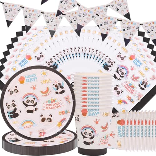 Panda Partygeschirr,Doyomtoy Panda Geburtstag Deko Baby Geburtstag Tassen Servietten Tischdecke für Kindergeburtstag Party Deko Baby Shower 20 Personen Panda Partygeschirr,Doyomtoy Panda Geburtstag Deko Baby Geburtstag Tassen Servietten Tischdecke für Kindergeburtstag Party Deko Baby Shower 20 Personen von Doyomtoy