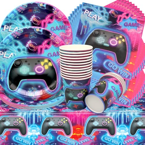 Videospiel Geburtstag Deko,Doyomtoy 53 Stück Partygeschirr Set Videospiel Geburtstag Party Set Geburtstagsteller Tassen Servietten Geburtstags für Spielliebhaber Geburtstagsdeko Videospiel Geburtstag Deko,Doyomtoy 53 Stück Partygeschirr Set Videospiel Geburtstag Party Set Geburtstagsteller Tassen Servietten Geburtstags für Spielliebhaber Geburtstagsdeko von Doyomtoy
