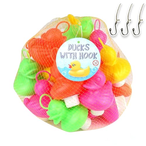 Enten-Angel-Set mit 20 bunten Kunststoff-Enten mit Haken und Gewichten, inkl. 3 Haken, Badespielzeug - Poolspielzeug - Angel-Enten für Jungen und Mädchen Enten-Angel-Set mit 20 bunten Kunststoff-Enten mit Haken und Gewichten, inkl. 3 Haken, Badespielzeug - Poolspielzeug - Angel-Enten für Jungen und Mädchen von Dozer