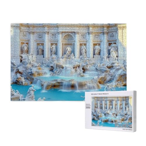 Architektur Puzzle 1000 Teile Erwachsene, Groß Puzzle Brunnen Muster Design, Jigsaw 75x50cm Size mit Geschenkboxverpackung, Wanddeko Wohnzimmer, Geschenke für Frauen, Geschenke für Männer,Model56 von Dozsconz