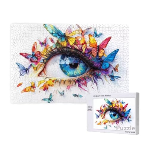 Auge Puzzle 1500 Teile Erwachsene, Groß Puzzle Schmetterling Muster Design, Jigsaw 87x57cm Size mit Geschenkboxverpackung, Wanddeko Wohnzimmer, Geschenke für Frauen, Geschenke für Männer,Model1316 von Dozsconz