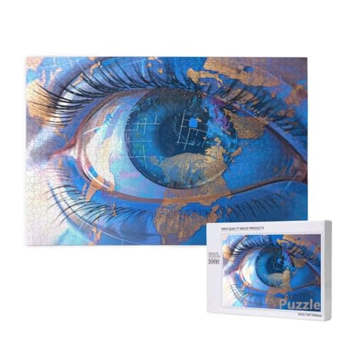 Auge Puzzle 3000 Teile Erwachsene, Groß Puzzle Kunst Muster Design, Holz Jigsaw 122x81cm Size mit Geschenkboxverpackung for Wanddeko Wohnzimmer, Geschenke für Frauen, Geschenke für Männer,Model76 von Dozsconz