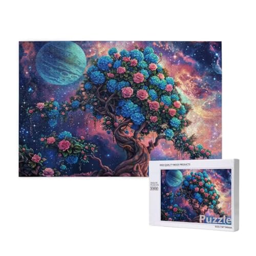 Baum Puzzle 1000 Teile Erwachsene, Groß Puzzle Sternenhimmel Muster Design, Jigsaw 75x50cm Size mit Geschenkboxverpackung, Wanddeko Wohnzimmer, Geschenke für Frauen, Geschenke für Männer,Model748 von Dozsconz