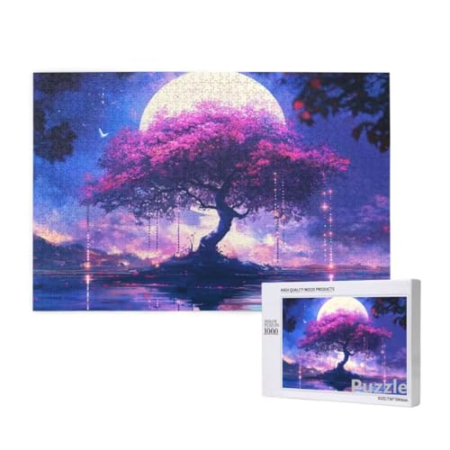 Baum Puzzle 3000 Teile Erwachsene, Groß Puzzle Mond Muster Design, Holz Jigsaw 122x81cm Size mit Geschenkboxverpackung for Wanddeko Wohnzimmer, Geschenke für Frauen, Geschenke für Männer,Model1476 von Dozsconz