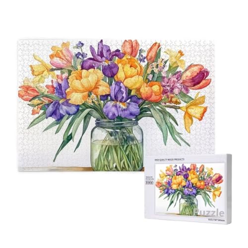 Blume Puzzle 1000 Teile Erwachsene, Groß Puzzle Farbe Muster Design, Holz Jigsaw 75x50cm Size mit Geschenkboxverpackung for Wanddeko Wohnzimmer, Geschenke für Frauen, Geschenke für Männer,Model612 Blume Puzzle 1000 Teile Erwachsene, Groß Puzzle Farbe Muster Design, Holz Jigsaw 75x50cm Size mit Geschenkboxverpackung for Wanddeko Wohnzimmer, Geschenke für Frauen, Geschenke für Männer,Model612 von Dozsconz
