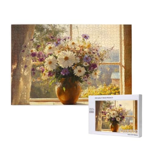 Blume Puzzle 1500 Teile Erwachsene, Groß Puzzle Fensterbank Muster Design, Jigsaw 87x57cm Size mit Geschenkboxverpackung, Wanddeko Wohnzimmer, Geschenke für Frauen, Geschenke für Männer,Model1022 Blume Puzzle 1500 Teile Erwachsene, Groß Puzzle Fensterbank Muster Design, Jigsaw 87x57cm Size mit Geschenkboxverpackung, Wanddeko Wohnzimmer, Geschenke für Frauen, Geschenke für Männer,Model1022 von Dozsconz