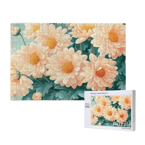 Blume Puzzle 1500 Teile Erwachsene, Groß Puzzle Rosa Muster Design, Holz Jigsaw 87x57cm Size mit Geschenkboxverpackung for Wanddeko Wohnzimmer, Geschenke für Frauen, Geschenke für Männer,Model802 von Dozsconz