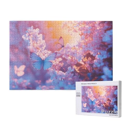 Blume Puzzle 1500 Teile Erwachsene, Groß Puzzle Schmetterling Muster Design, Jigsaw 87x57cm Size mit Geschenkboxverpackung, Wanddeko Wohnzimmer, Geschenke für Frauen, Geschenke für Männer,Model1270 von Dozsconz