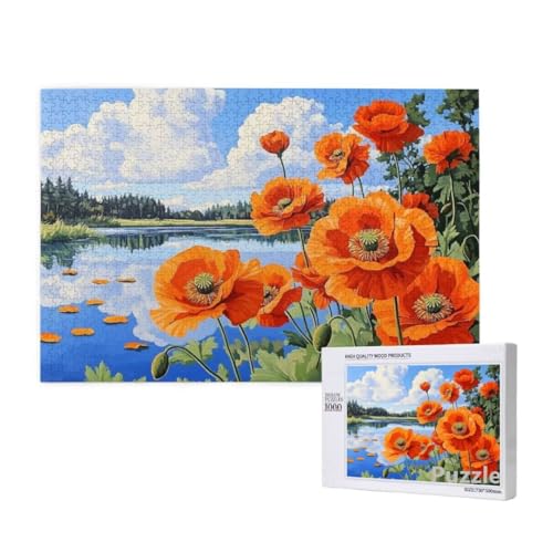Blume Puzzle 1500 Teile Erwachsene, Groß Puzzle See Muster Design, Holz Jigsaw 87x57cm Size mit Geschenkboxverpackung for Wanddeko Wohnzimmer, Geschenke für Frauen, Geschenke für Männer,Model1186 Blume Puzzle 1500 Teile Erwachsene, Groß Puzzle See Muster Design, Holz Jigsaw 87x57cm Size mit Geschenkboxverpackung for Wanddeko Wohnzimmer, Geschenke für Frauen, Geschenke für Männer,Model1186 von Dozsconz
