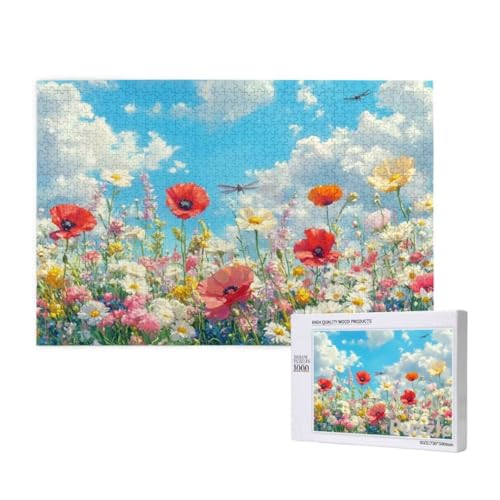 Blume Puzzle 2000 Teile Erwachsene, Groß Puzzle Farbe Muster Design, Holz Jigsaw 99x70cm Size mit Geschenkboxverpackung for Wanddeko Wohnzimmer, Geschenke für Frauen, Geschenke für Männer,Model688 von Dozsconz