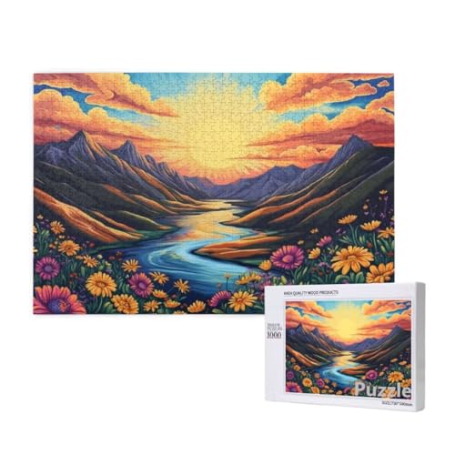 Blume Puzzle 3000 Teile Erwachsene, Groß Puzzle Gebirge Muster Design, Holz Jigsaw 122x81cm Size mit Geschenkboxverpackung for Wanddeko Wohnzimmer, Geschenke für Frauen, Geschenke für Männer,Model780 von Dozsconz