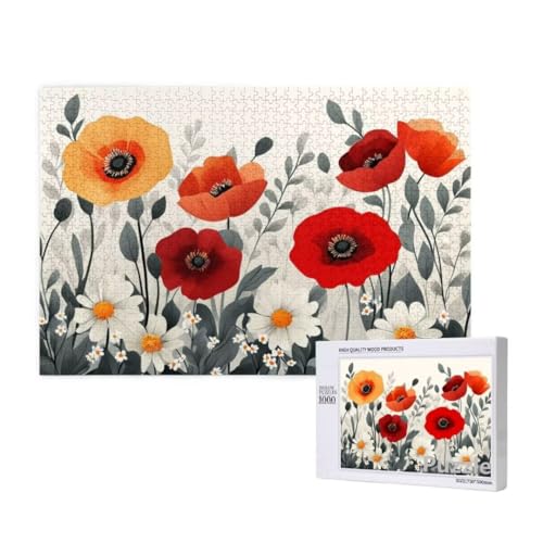 Blume Puzzle 3000 Teile Erwachsene, Groß Puzzle Kunst Muster Design, Holz Jigsaw 122x81cm Size mit Geschenkboxverpackung for Wanddeko Wohnzimmer, Geschenke für Frauen, Geschenke für Männer,Model762 von Dozsconz