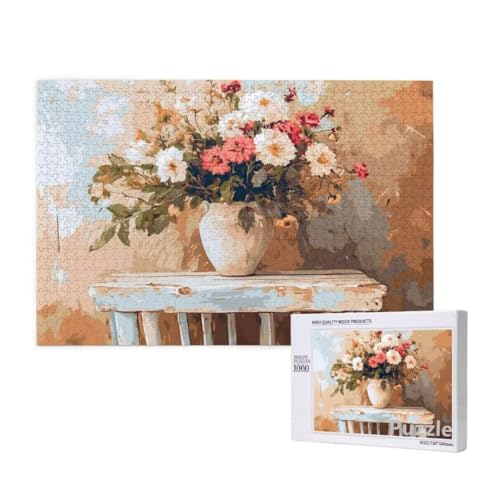 Blume Puzzle 3000 Teile Erwachsene, Groß Puzzle Kunst Muster Design, Holz Jigsaw 122x81cm Size mit Geschenkboxverpackung for Wanddeko Wohnzimmer, Geschenke für Frauen, Geschenke für Männer,Model732 von Dozsconz