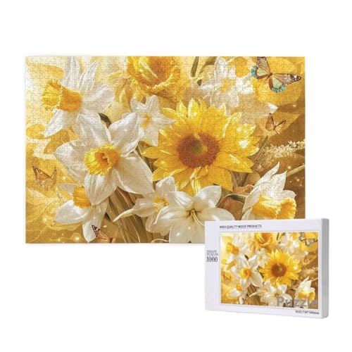 Blume Puzzle 3000 Teile Erwachsene, Groß Puzzle Sonnenblume Muster Design, Jigsaw 122x81cm Size mit Geschenkboxverpackung, Wanddeko Wohnzimmer, Geschenke für Frauen, Geschenke für Männer,Model142 von Dozsconz