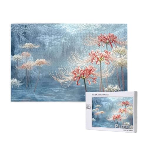 Blume Puzzle 3000 Teile Erwachsene, Groß Puzzle anlage Muster Design, Holz Jigsaw 122x81cm Size mit Geschenkboxverpackung for Wanddeko Wohnzimmer, Geschenke für Frauen, Geschenke für Männer,Model1494 von Dozsconz