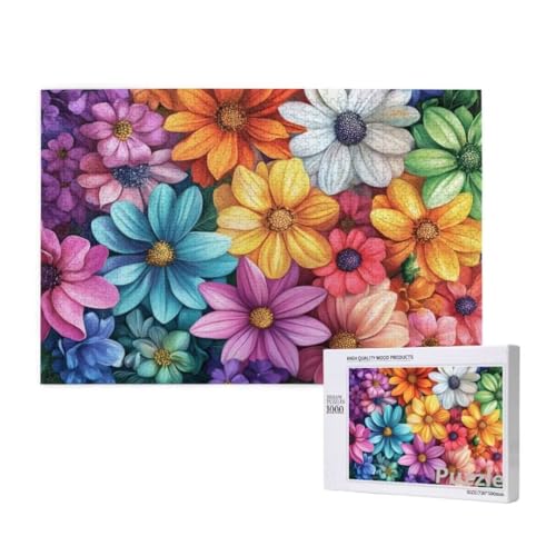 Blume Puzzle 3000 Teile Erwachsene, Groß Puzzle anlage Muster Design, Holz Jigsaw 122x81cm Size mit Geschenkboxverpackung for Wanddeko Wohnzimmer, Geschenke für Frauen, Geschenke für Männer,Model1584 von Dozsconz