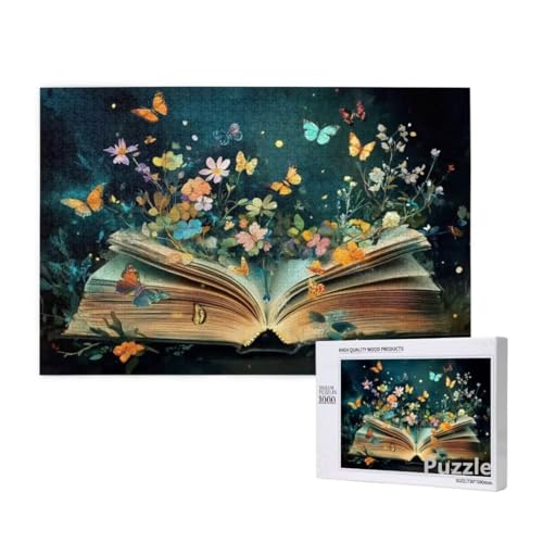 Buch Puzzle 2000 Teile Erwachsene, Groß Puzzle Schmetterling Muster Design, Jigsaw 99x70cm Size mit Geschenkboxverpackung, Wanddeko Wohnzimmer, Geschenke für Frauen, Geschenke für Männer,Model1294 von Dozsconz