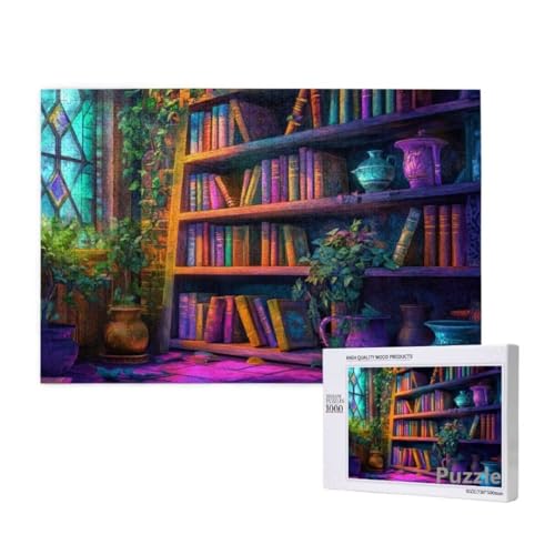 BüCherregal Puzzle 2000 Teile Erwachsene, Groß Puzzle anlage Muster Design, Jigsaw 99x70cm Size mit Geschenkboxverpackung, Wanddeko Wohnzimmer, Geschenke für Frauen, Geschenke für Männer,Model246 von Dozsconz