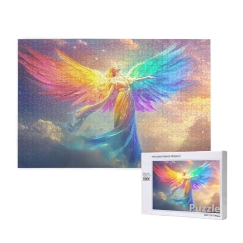 Engel Puzzle 2000 Teile Erwachsene, Groß Puzzle Farbe Muster Design, Holz Jigsaw 99x70cm Size mit Geschenkboxverpackung for Wanddeko Wohnzimmer, Geschenke für Frauen, Geschenke für Männer,Model958 von Dozsconz