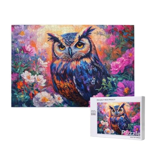 Eule Puzzle 1500 Teile Erwachsene, Groß Puzzle Blume Muster Design, Holz Jigsaw 87x57cm Size mit Geschenkboxverpackung for Wanddeko Wohnzimmer, Geschenke für Frauen, Geschenke für Männer,Model1560 Eule Puzzle 1500 Teile Erwachsene, Groß Puzzle Blume Muster Design, Holz Jigsaw 87x57cm Size mit Geschenkboxverpackung for Wanddeko Wohnzimmer, Geschenke für Frauen, Geschenke für Männer,Model1560 von Dozsconz