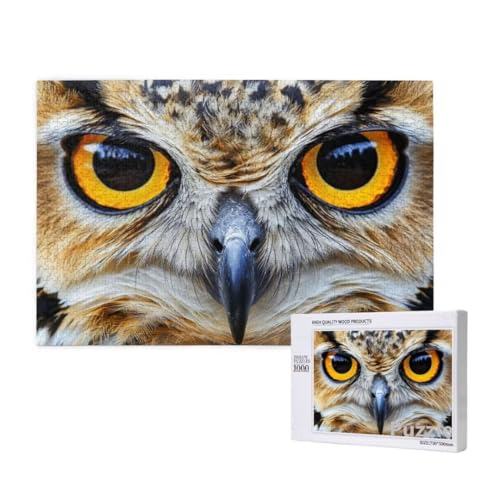 Eule Puzzle 3000 Teile Erwachsene, Groß Puzzle Tier Muster Design, Holz Jigsaw 122x81cm Size mit Geschenkboxverpackung for Wanddeko Wohnzimmer, Geschenke für Frauen, Geschenke für Männer,Model1284 von Dozsconz