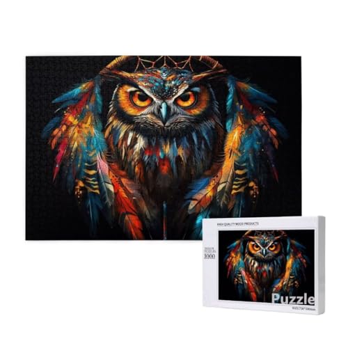 Eule Puzzle 3000 Teile Erwachsene, Groß Puzzle TraumfäNger Muster Design, Jigsaw 122x81cm Size mit Geschenkboxverpackung, Wanddeko Wohnzimmer, Geschenke für Frauen, Geschenke für Männer,Model1286 von Dozsconz