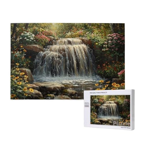 Fallen Puzzle 2000 Teile Erwachsene, Groß Puzzle Blume Muster Design, Holz Jigsaw 99x70cm Size mit Geschenkboxverpackung for Wanddeko Wohnzimmer, Geschenke für Frauen, Geschenke für Männer,Model82 von Dozsconz