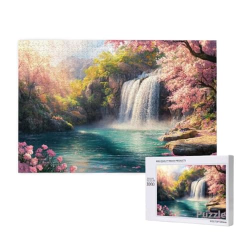 Fallen Puzzle 2000 Teile Erwachsene, Groß Puzzle KirschblüTen Muster Design, Jigsaw 99x70cm Size mit Geschenkboxverpackung, Wanddeko Wohnzimmer, Geschenke für Frauen, Geschenke für Männer,Model292 von Dozsconz