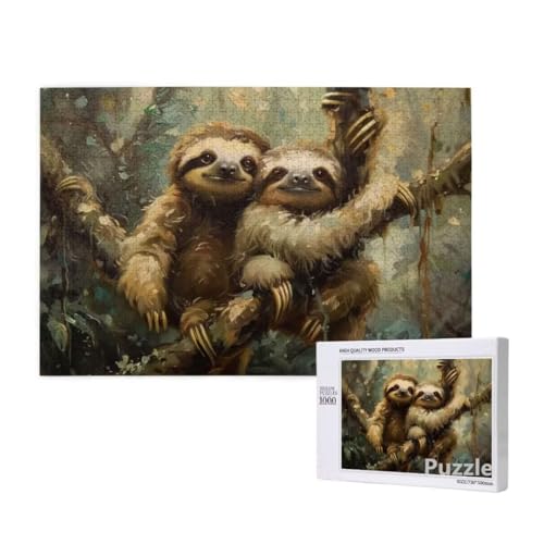 Faultier Puzzle 3000 Teile Erwachsene, Groß Puzzle Baum Muster Design, Holz Jigsaw 122x81cm Size mit Geschenkboxverpackung, Wanddeko Wohnzimmer, Geschenke für Frauen, Geschenke für Männer,Model1428 Faultier Puzzle 3000 Teile Erwachsene, Groß Puzzle Baum Muster Design, Holz Jigsaw 122x81cm Size mit Geschenkboxverpackung, Wanddeko Wohnzimmer, Geschenke für Frauen, Geschenke für Männer,Model1428 von Dozsconz