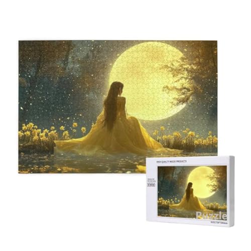 Frau Puzzle 1000 Teile Erwachsene, Groß Puzzle Mond Muster Design, Holz Jigsaw 75x50cm Size mit Geschenkboxverpackung for Wanddeko Wohnzimmer, Geschenke für Frauen, Geschenke für Männer,Model1376 Frau Puzzle 1000 Teile Erwachsene, Groß Puzzle Mond Muster Design, Holz Jigsaw 75x50cm Size mit Geschenkboxverpackung for Wanddeko Wohnzimmer, Geschenke für Frauen, Geschenke für Männer,Model1376 von Dozsconz