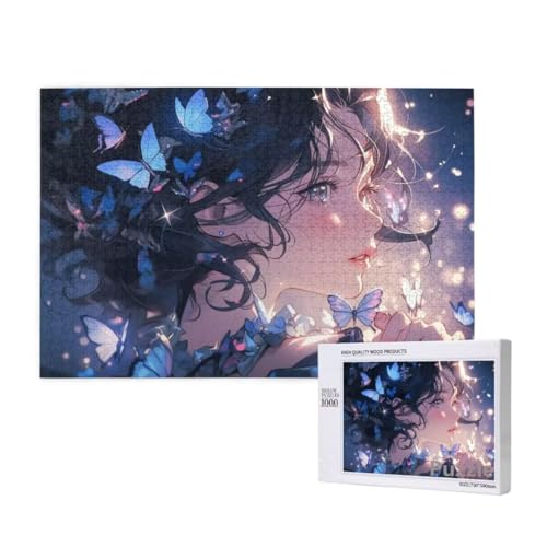 Frau Puzzle 2000 Teile Erwachsene, Groß Puzzle Schmetterling Muster Design, Jigsaw 99x70cm Size mit Geschenkboxverpackung, Wanddeko Wohnzimmer, Geschenke für Frauen, Geschenke für Männer,Model368 von Dozsconz