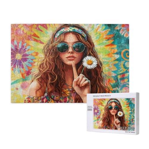 Frau Puzzle 3000 Teile Erwachsene, Groß Puzzle Blume Muster Design, Holz Jigsaw 122x81cm Size mit Geschenkboxverpackung for Wanddeko Wohnzimmer, Geschenke für Frauen, Geschenke für Männer,Model360 von Dozsconz