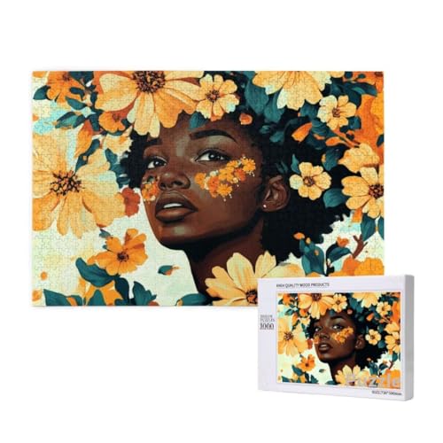 Frau Puzzle 3000 Teile Erwachsene, Groß Puzzle Blume Muster Design, Holz Jigsaw 122x81cm Size mit Geschenkboxverpackung for Wanddeko Wohnzimmer, Geschenke für Frauen, Geschenke für Männer,Model1026 Frau Puzzle 3000 Teile Erwachsene, Groß Puzzle Blume Muster Design, Holz Jigsaw 122x81cm Size mit Geschenkboxverpackung for Wanddeko Wohnzimmer, Geschenke für Frauen, Geschenke für Männer,Model1026 von Dozsconz