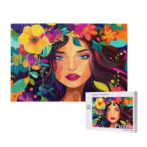 Frau Puzzle 3000 Teile Erwachsene, Groß Puzzle Blume Muster Design, Holz Jigsaw 122x81cm Size mit Geschenkboxverpackung for Wanddeko Wohnzimmer, Geschenke für Frauen, Geschenke für Männer,Model1566 Frau Puzzle 3000 Teile Erwachsene, Groß Puzzle Blume Muster Design, Holz Jigsaw 122x81cm Size mit Geschenkboxverpackung for Wanddeko Wohnzimmer, Geschenke für Frauen, Geschenke für Männer,Model1566 von Dozsconz