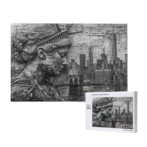 Freiheitsstatue Puzzle 2000 Teile Erwachsene, Groß Puzzle Skulptur Muster Design, Jigsaw 99x70cm Size mit Geschenkboxverpackung, Wanddeko Wohnzimmer, Geschenke für Frauen, Geschenke für Männer,Model2 von Dozsconz