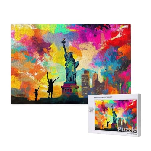 Freiheitsstatue Puzzle 3000 Teile Erwachsene, Groß Puzzle Skulptur Muster, Jigsaw 122x81cm Size mit Geschenkboxverpackung, Wanddeko Wohnzimmer, Geschenke für Frauen, Geschenke für Männer,Model728 von Dozsconz